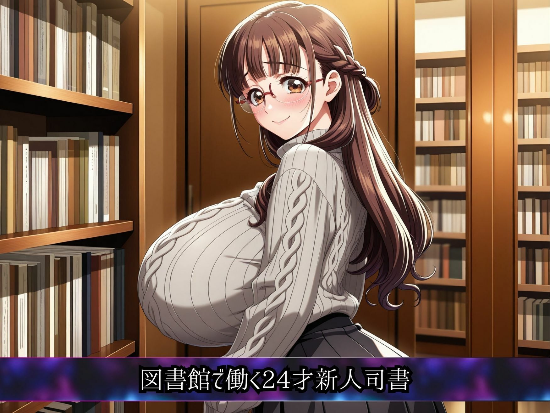 【当たり屋の罠】罪悪感でイイナリSEX・眼鏡セーターの司書図書館編 - サンプル画像 2