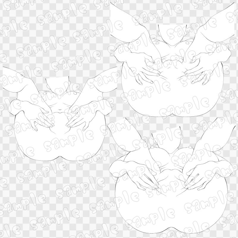 線画素材集［手］19 - サンプル画像 1