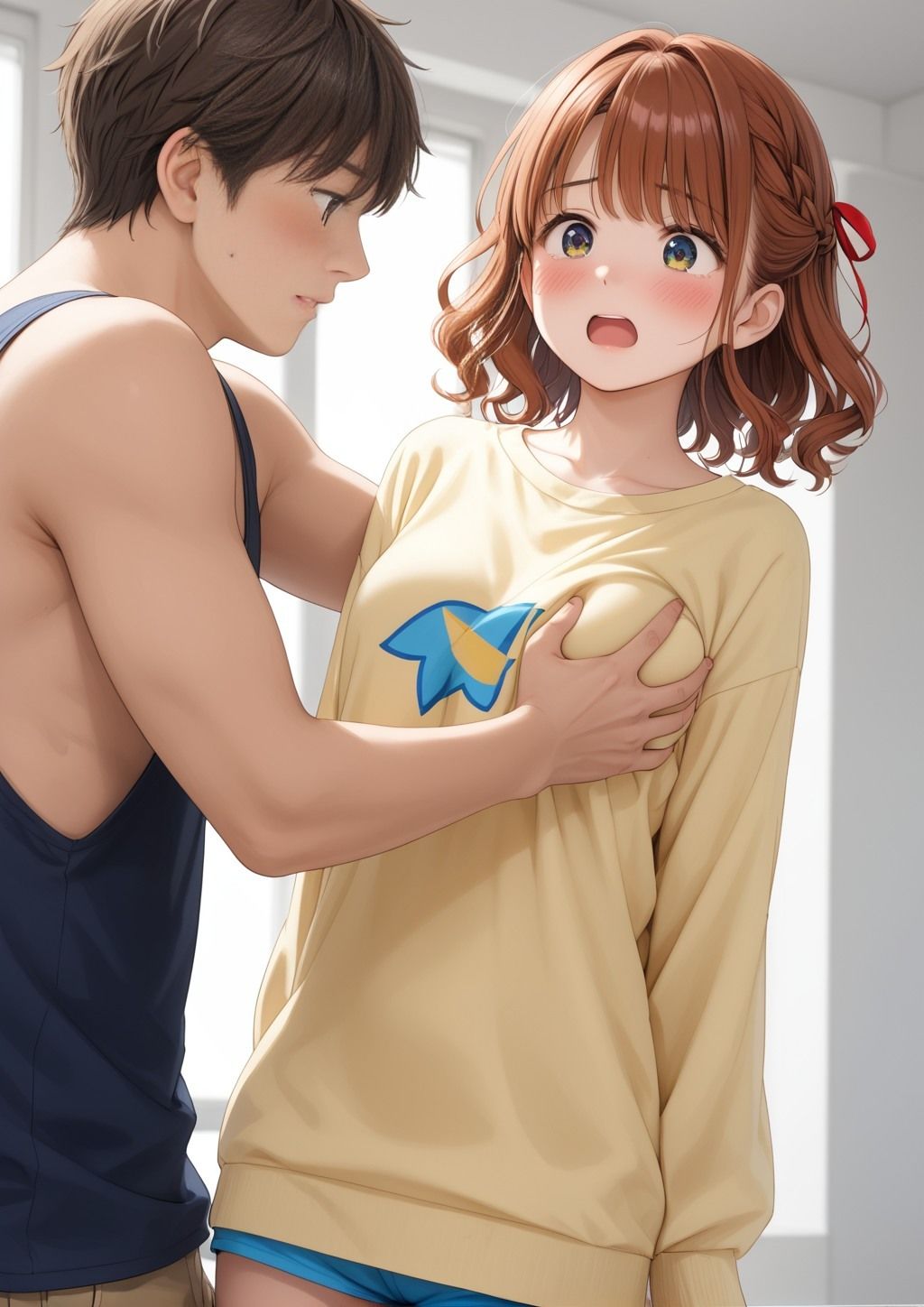 ちょっと服の上から胸を触らせてもらえませんか？ - サンプル画像 9