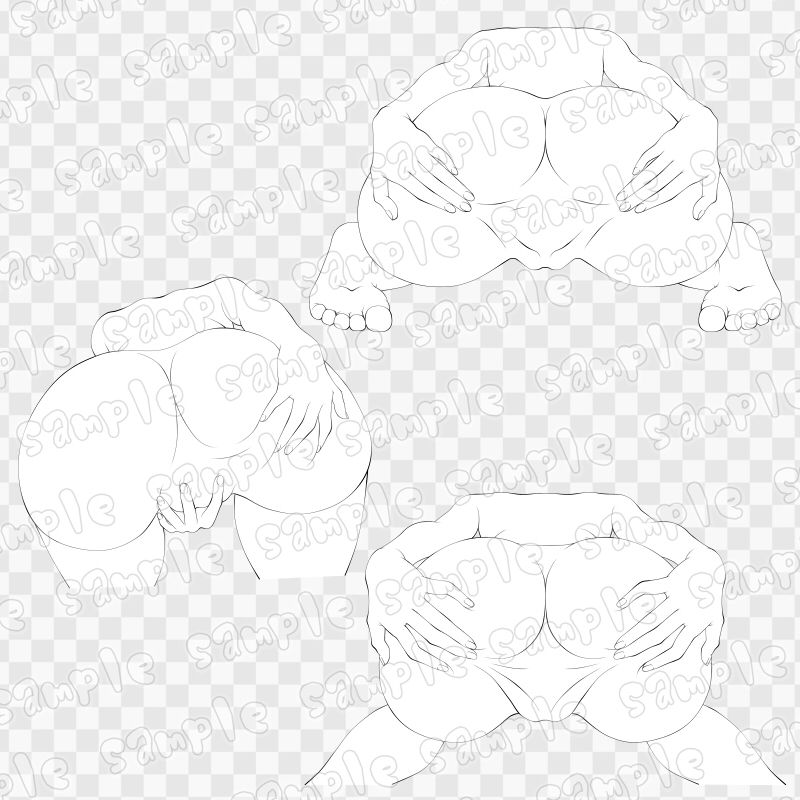 線画素材集［手］21 - サンプル画像 1