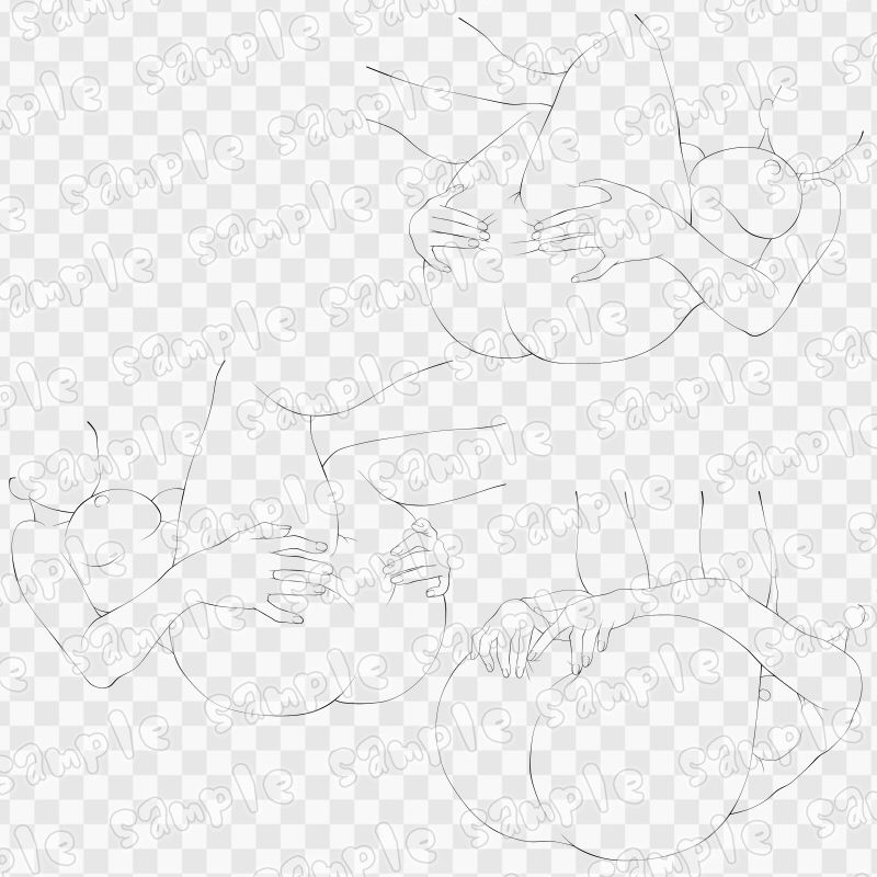 線画素材集［手］23 - サンプル画像 2