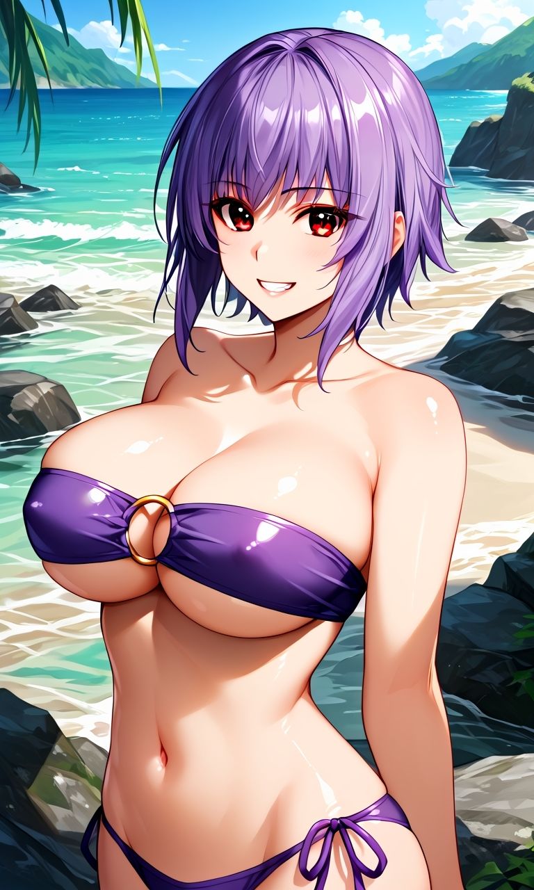 AIさんに描いてもらった眼帯ビキニっ娘 - サンプル画像 1