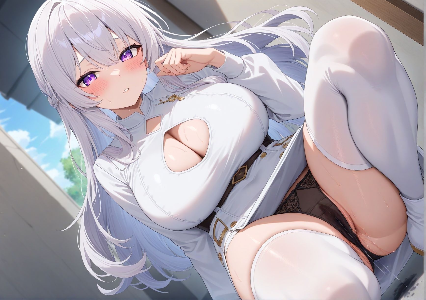 【◯人の巨乳美女編】パンちら撮影会を頼んだらびしょ濡れだった - サンプル画像 4