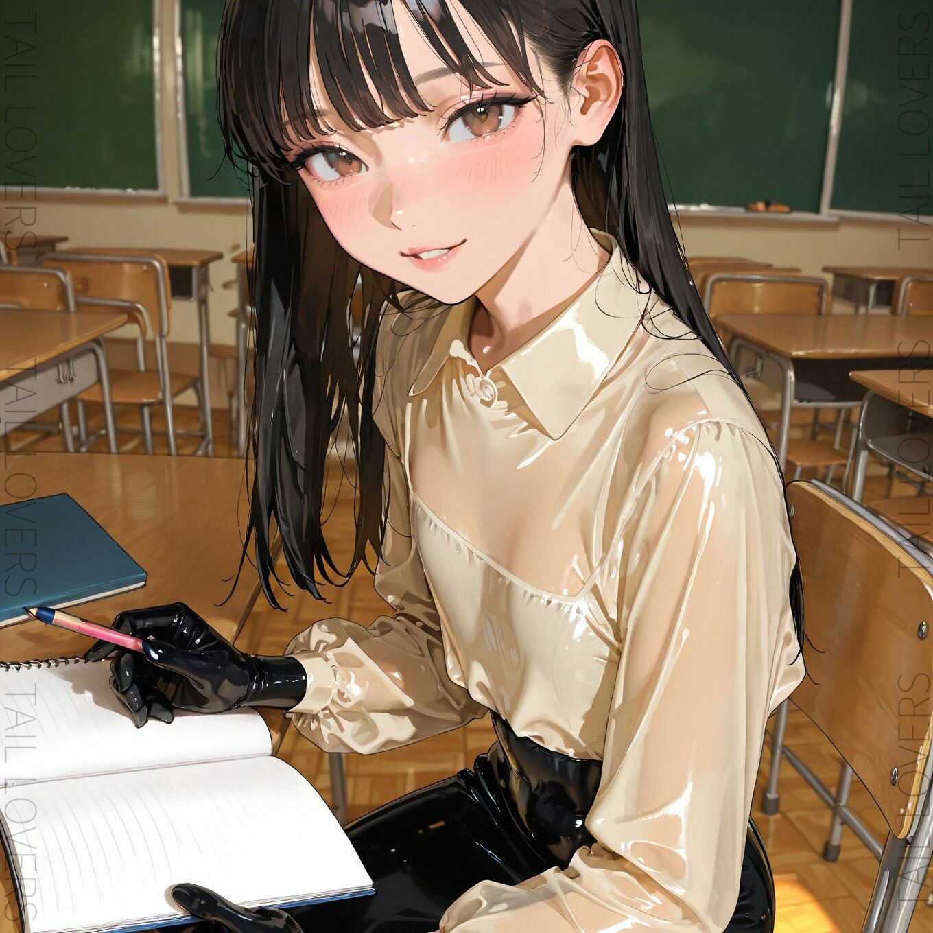 ラバー好きな美人教師と過ごす5日間【初日】 - サンプル画像 7