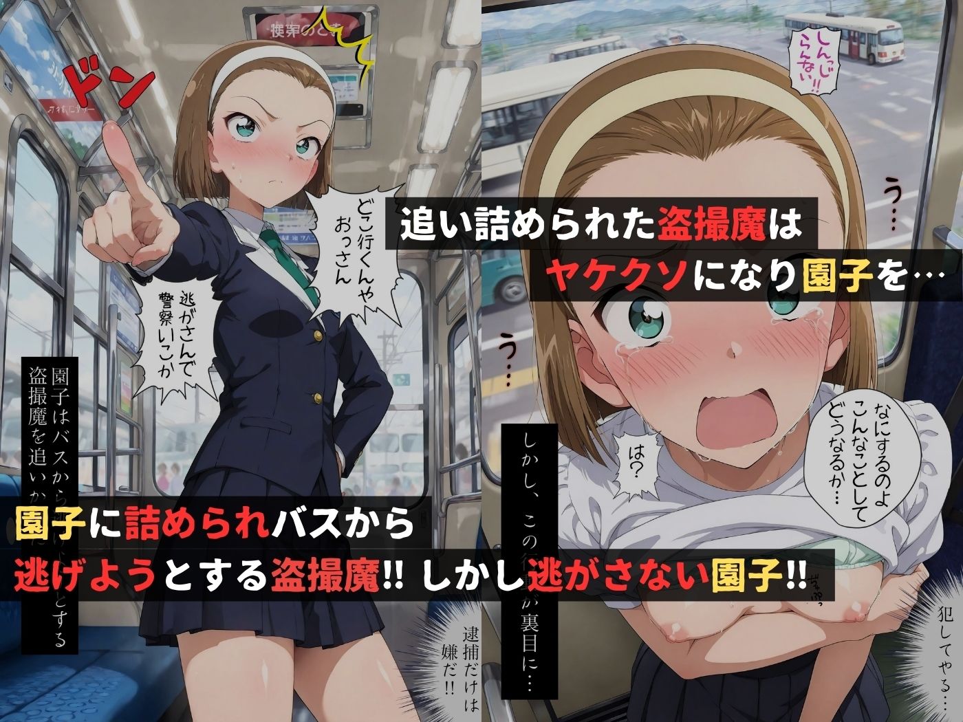 痴●バス〜パンツ盗撮を注意しただけなのに〜鈴木●子編 - サンプル画像 2