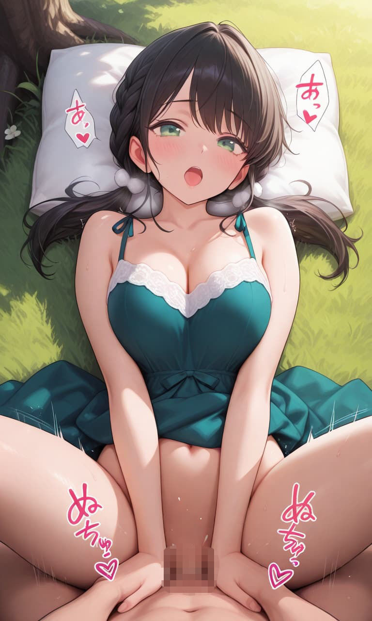 黒髪ツインテールの彼女が性行為するイラスト集 - サンプル画像 2