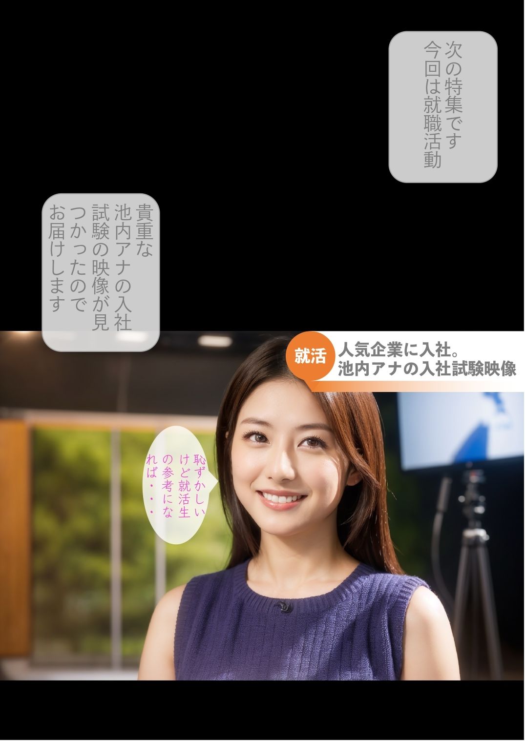 ［ストーリー＋大量画像］ぶっかけLive News！就活生応援特集 清楚インテリ美人アナが番組中吹きっぱなし！ - サンプル画像 4
