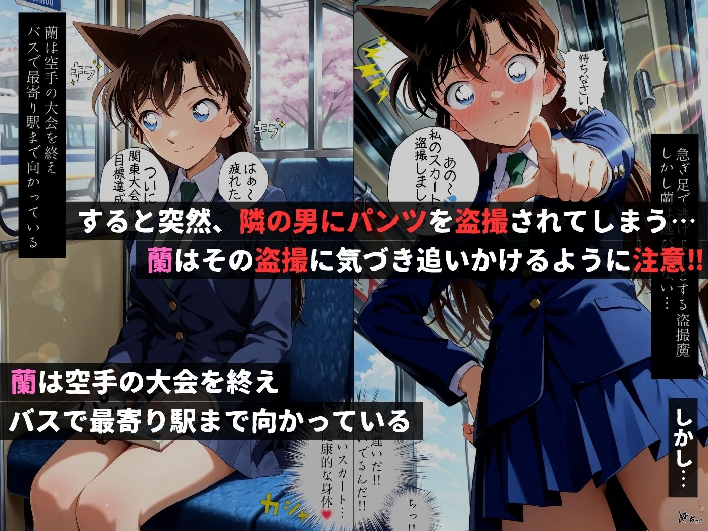 痴●バス〜パンツ盗撮を注意しただけなのに〜毛●蘭編 - サンプル画像 1