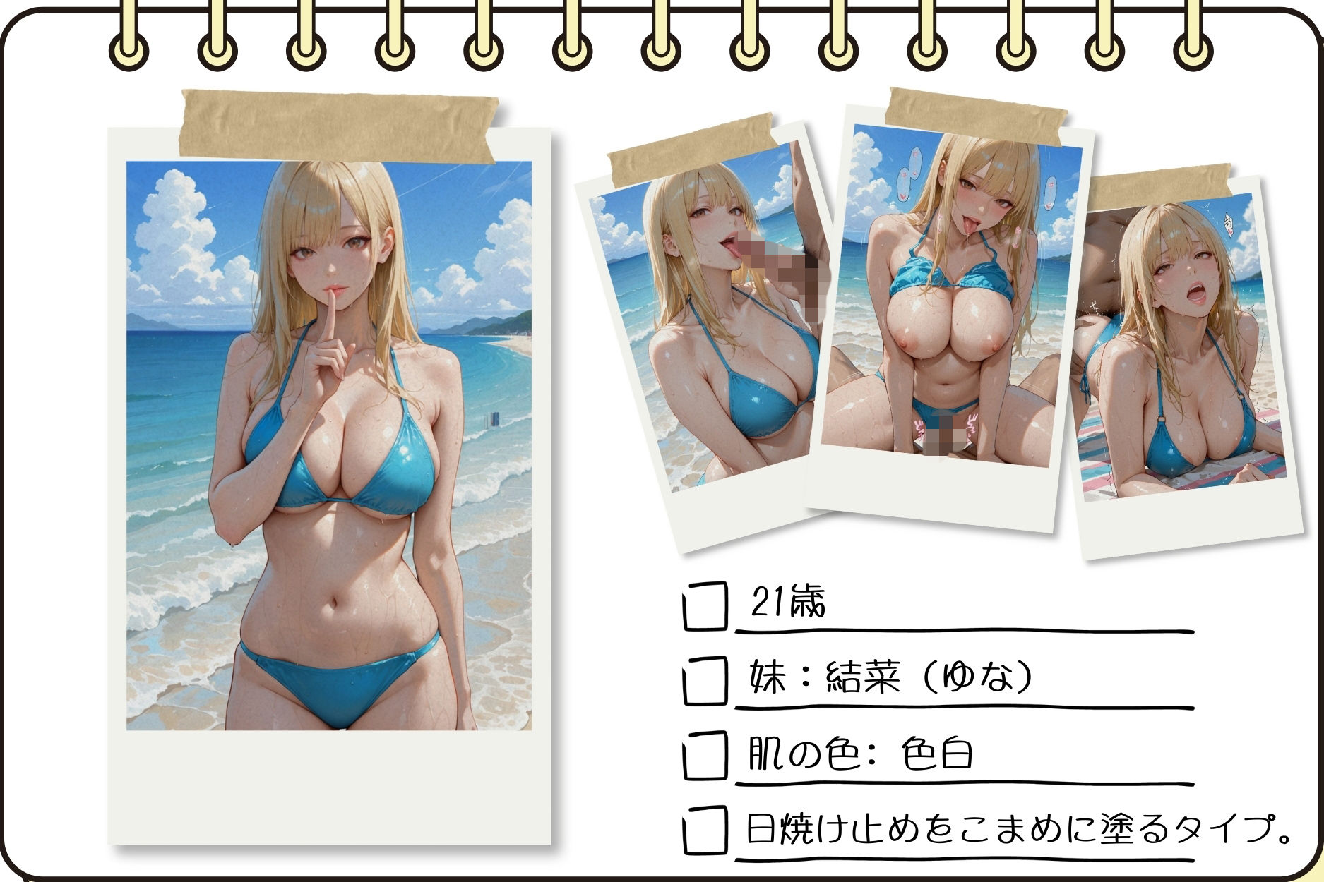 双子ビーチ〜白黒姉妹にビーチで中だし - サンプル画像 2