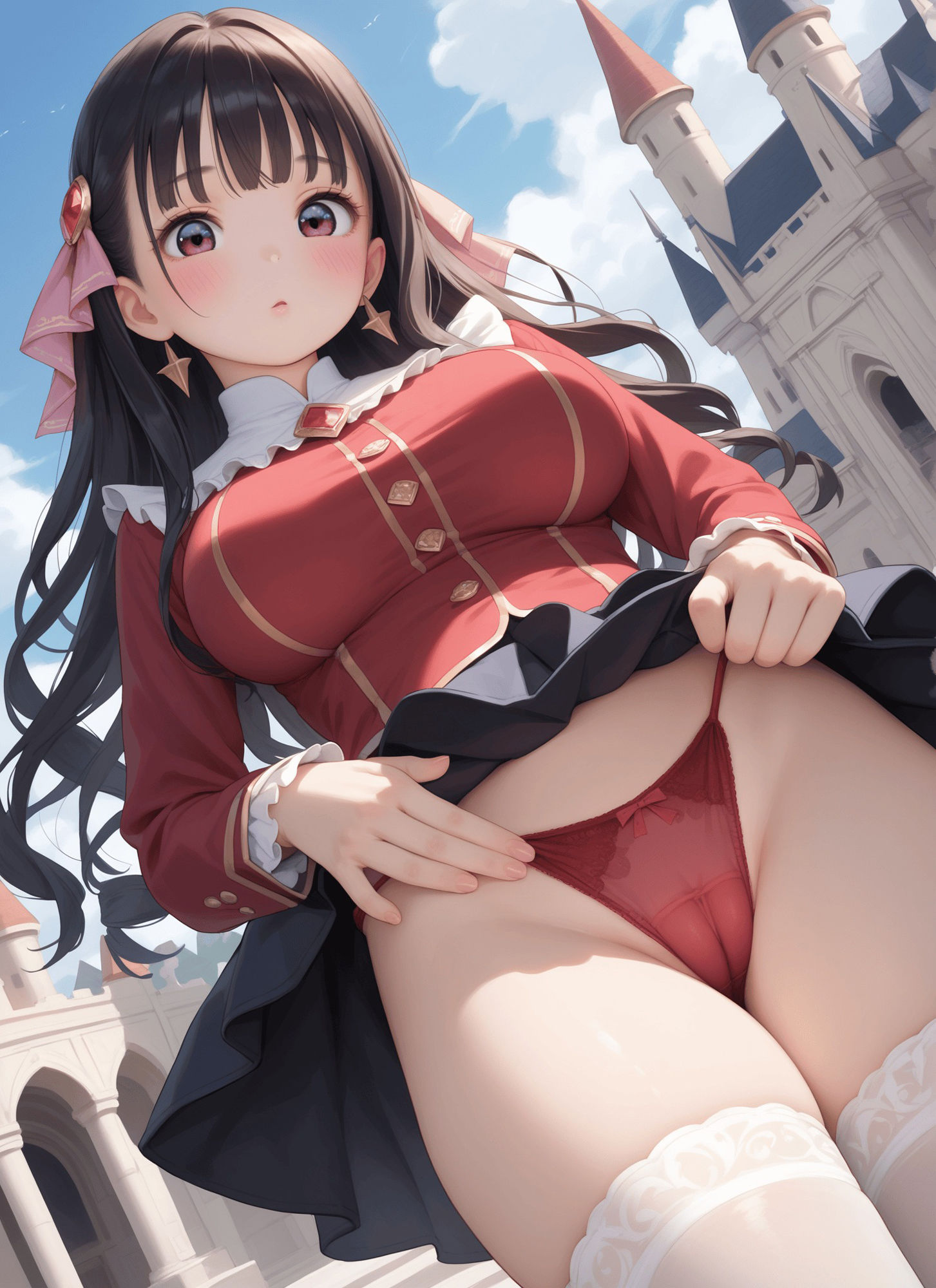 見上げたレースクイーンパンツ・見上げた肩だし下乳セーラーパンツ・見上げた制服お嬢様パンツ - サンプル画像 6