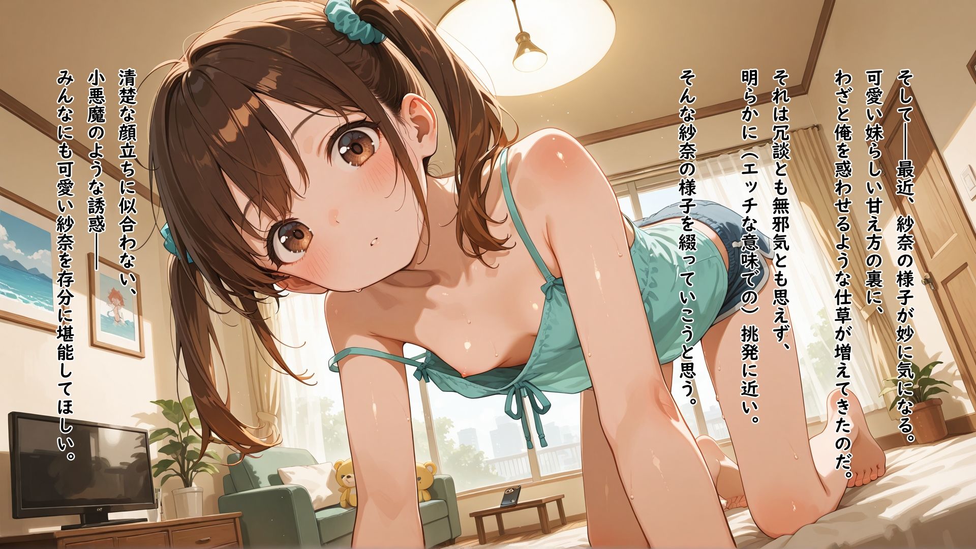 突然家族になった超可愛い義妹が清楚な顔に似合わずエッチな恰好で俺を挑発してくる - サンプル画像 4