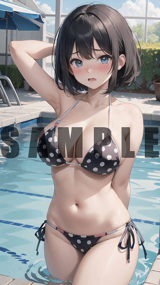 次回作でヤリチンに処女を奪われる清楚系黒髪ショートカット巨乳美少女のグラビア写真集 - サンプル画像 7