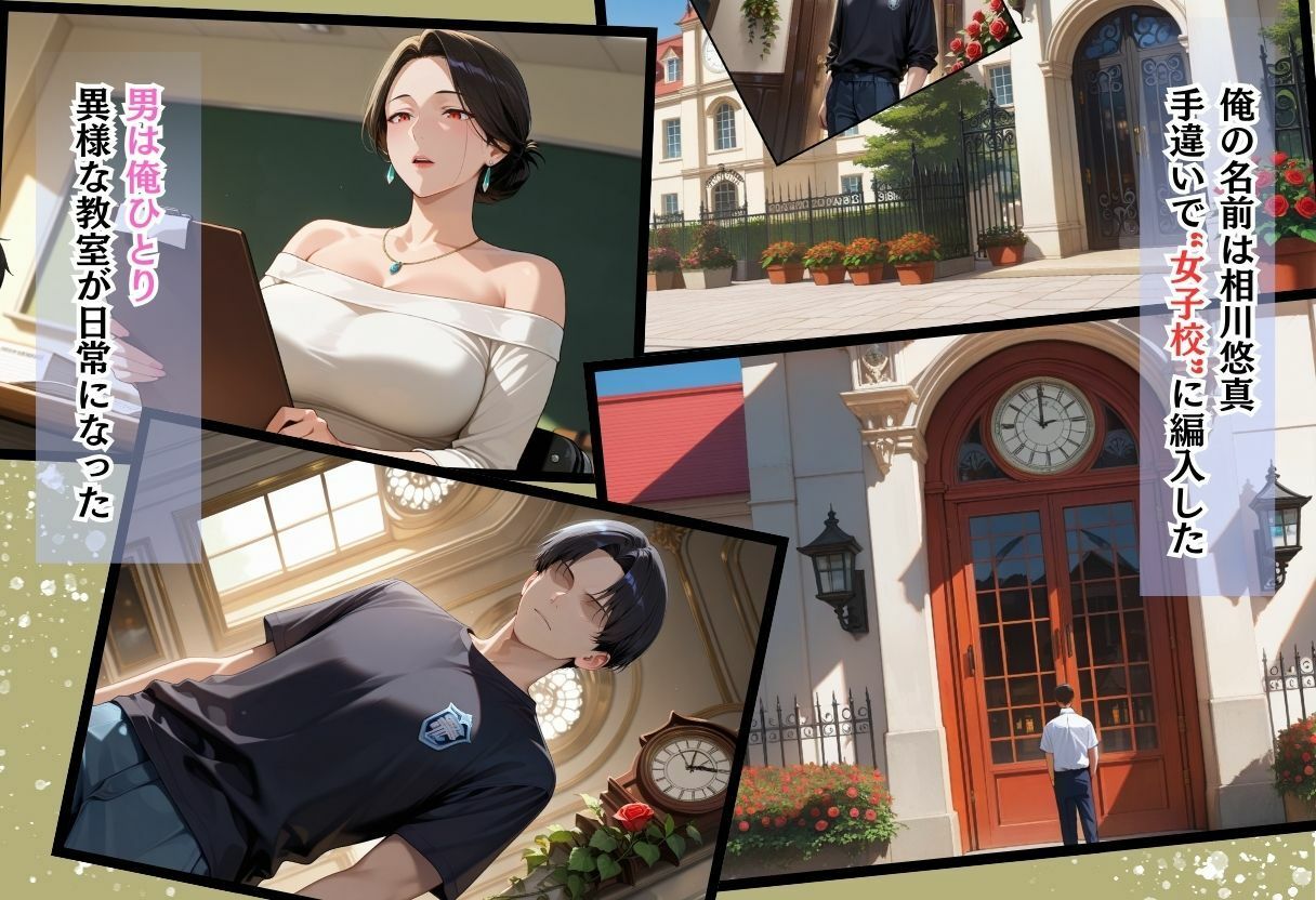 間違って女子校に入学したらムチムチ女子校生に毎日中出しを要求される学園生活〜青ツインテ＆金髪ポニテ編〜 - サンプル画像 1