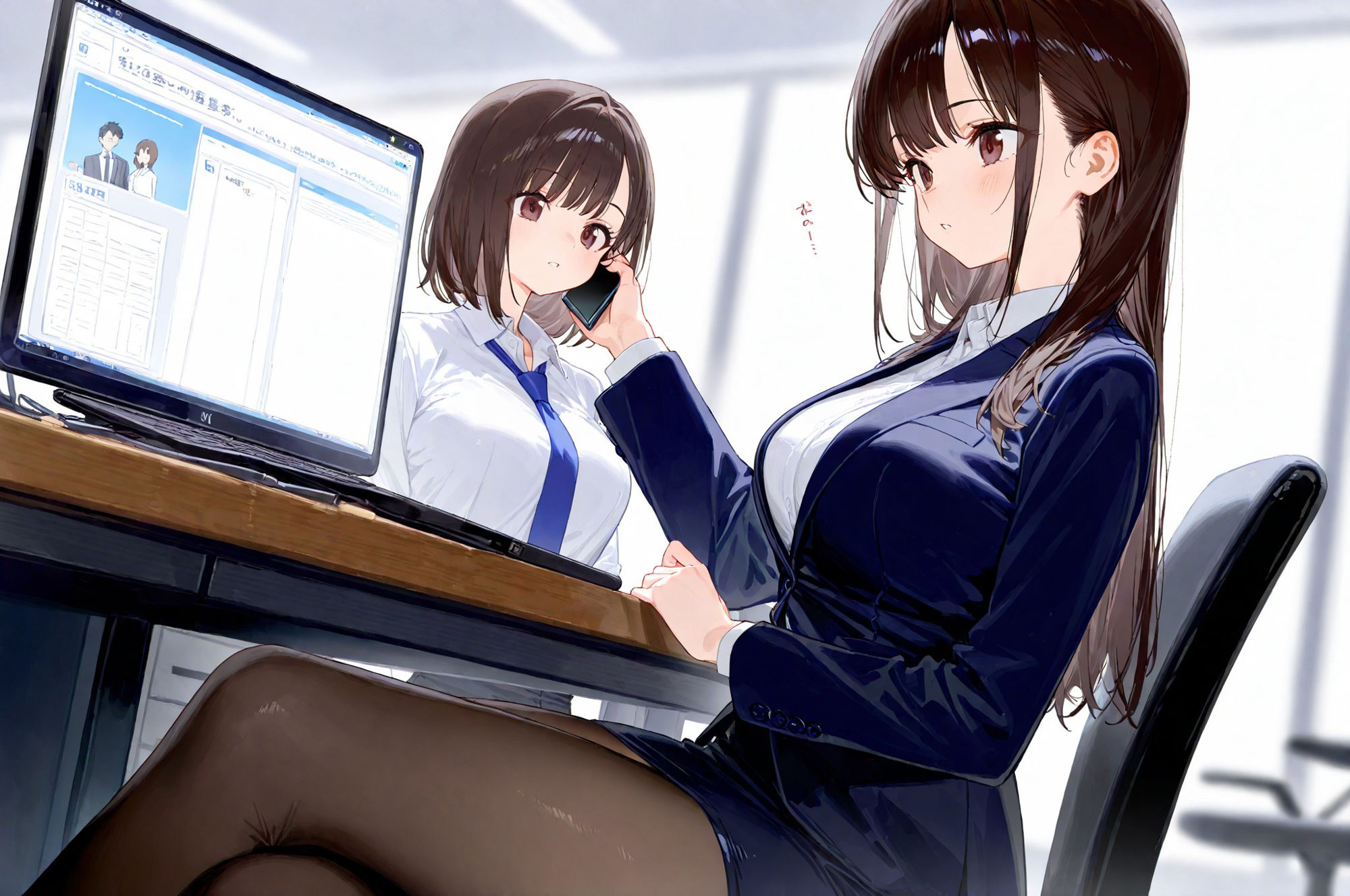 社畜OLたちの黒パンスト - サンプル画像 1