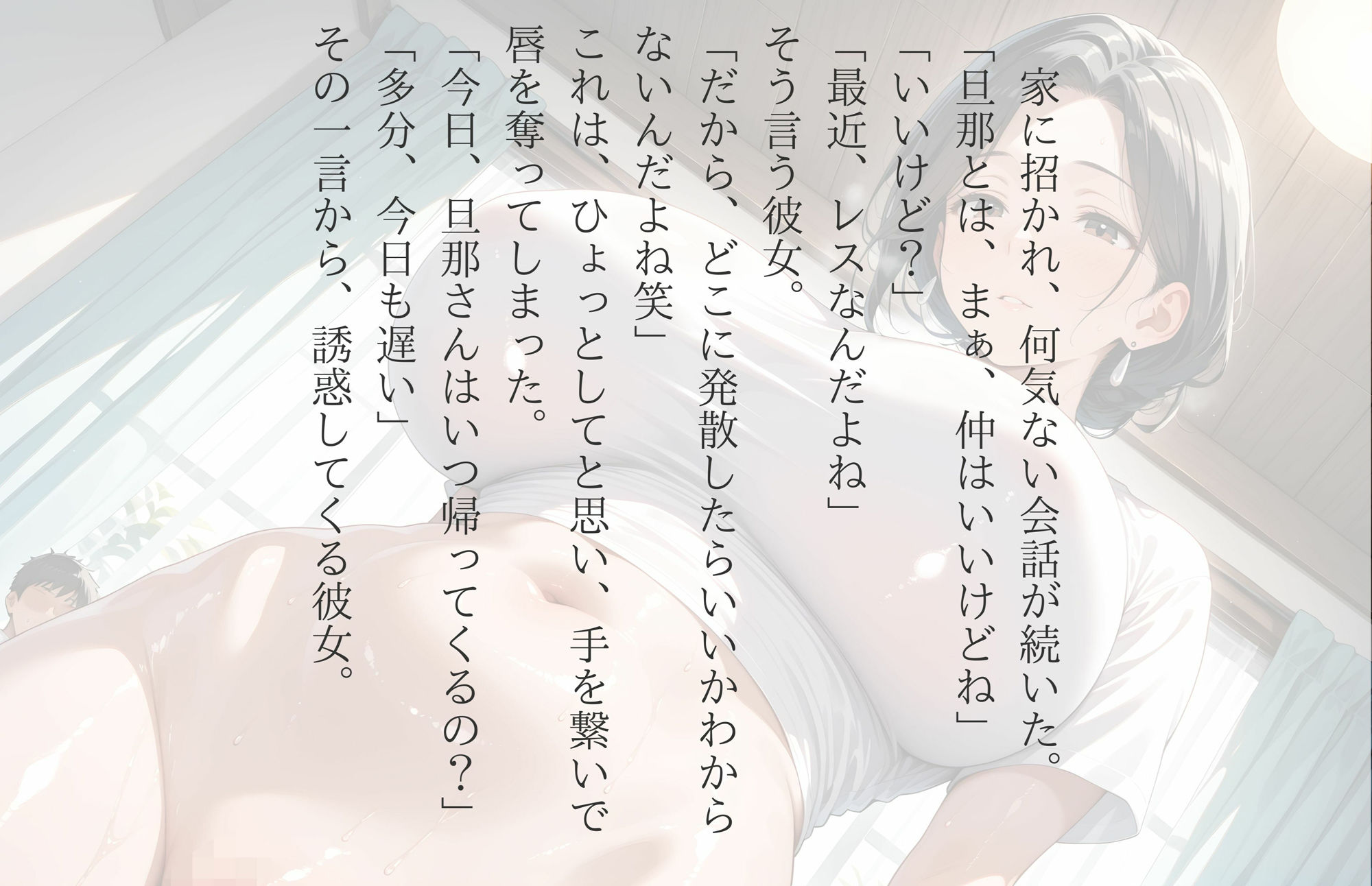 【4Kの高画質】爆乳人妻になった元同級生〜結婚しておっぱい大きくなったらしい - サンプル画像 5