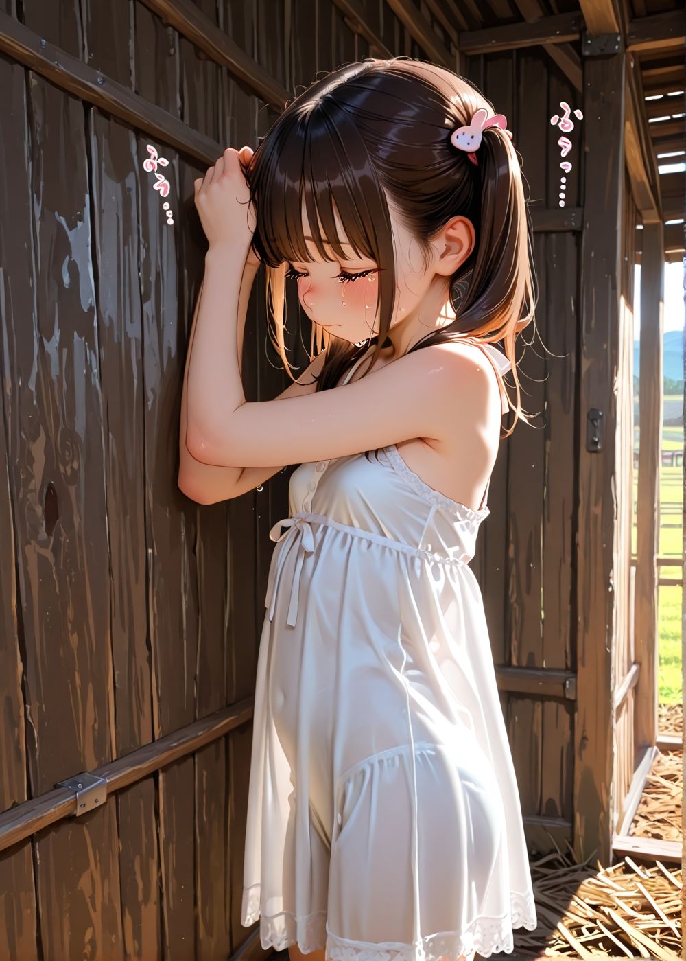 妹が小屋で無〇やり種付けセックスされた - サンプル画像 1