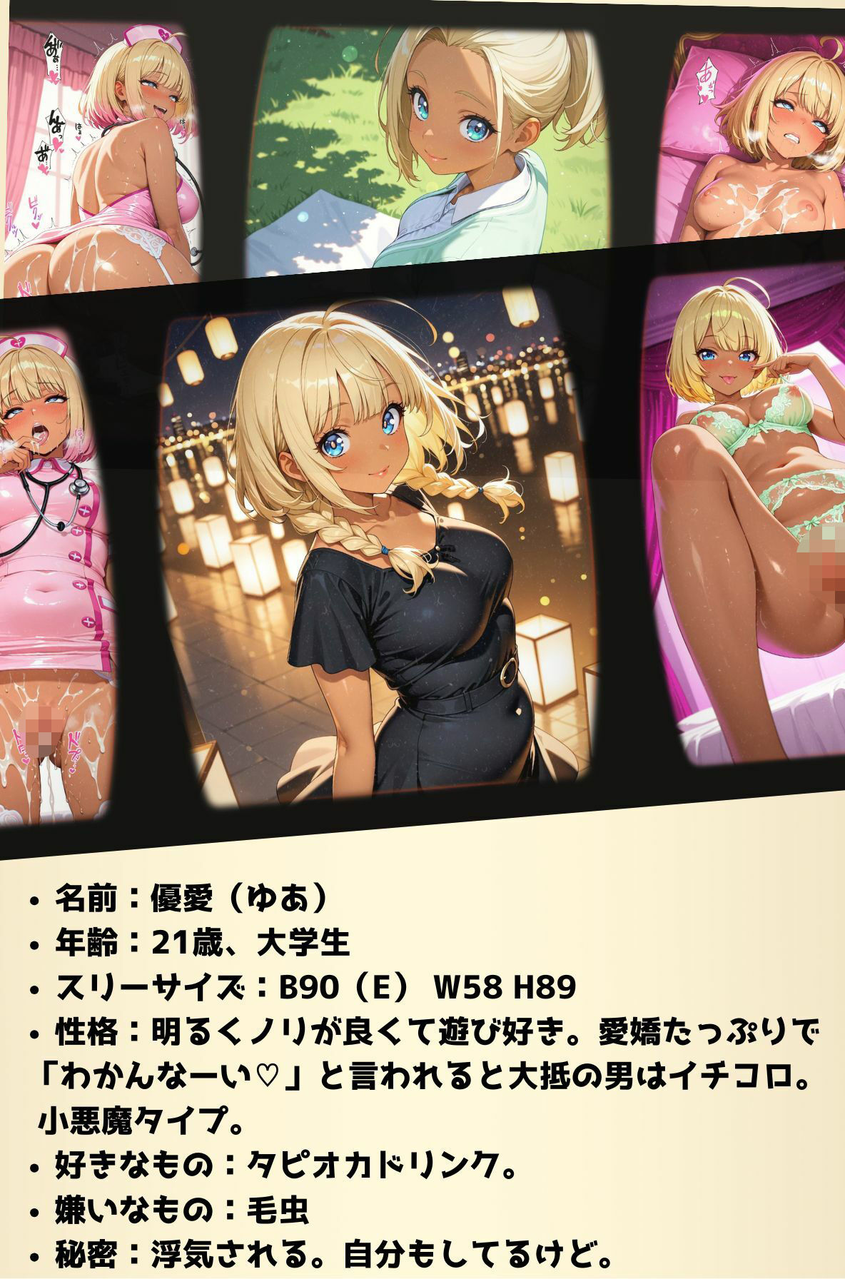 【大ボリューム500枚】金髪日焼けギャル優愛（ゆあ） 豪華シチュエーションで魅せる淫靡CG集 - サンプル画像 1