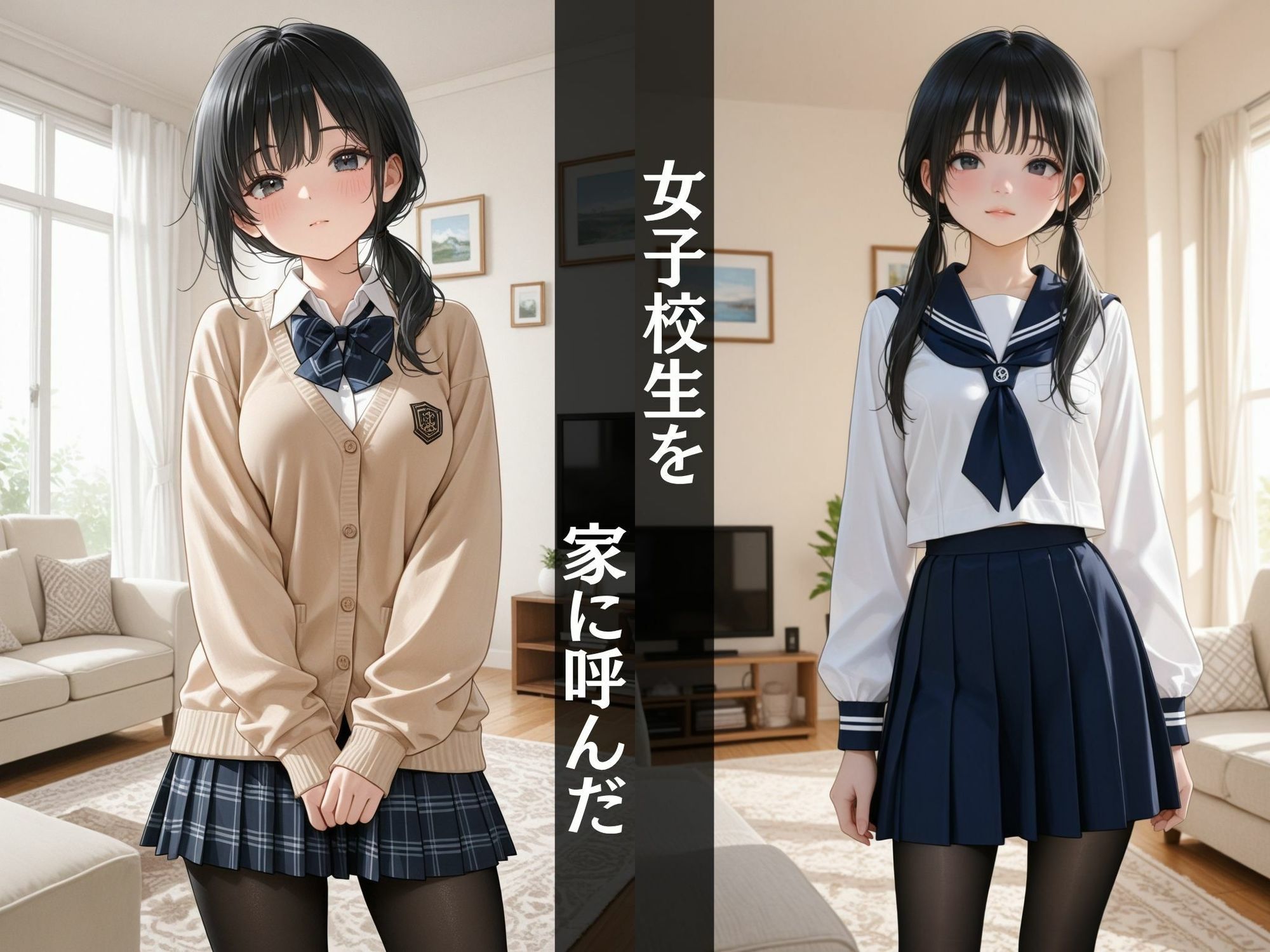 【女子校生】  黒タイツの妖艶女子校生！〜家に呼んでひたすらヤリまくる〜 - サンプル画像 1