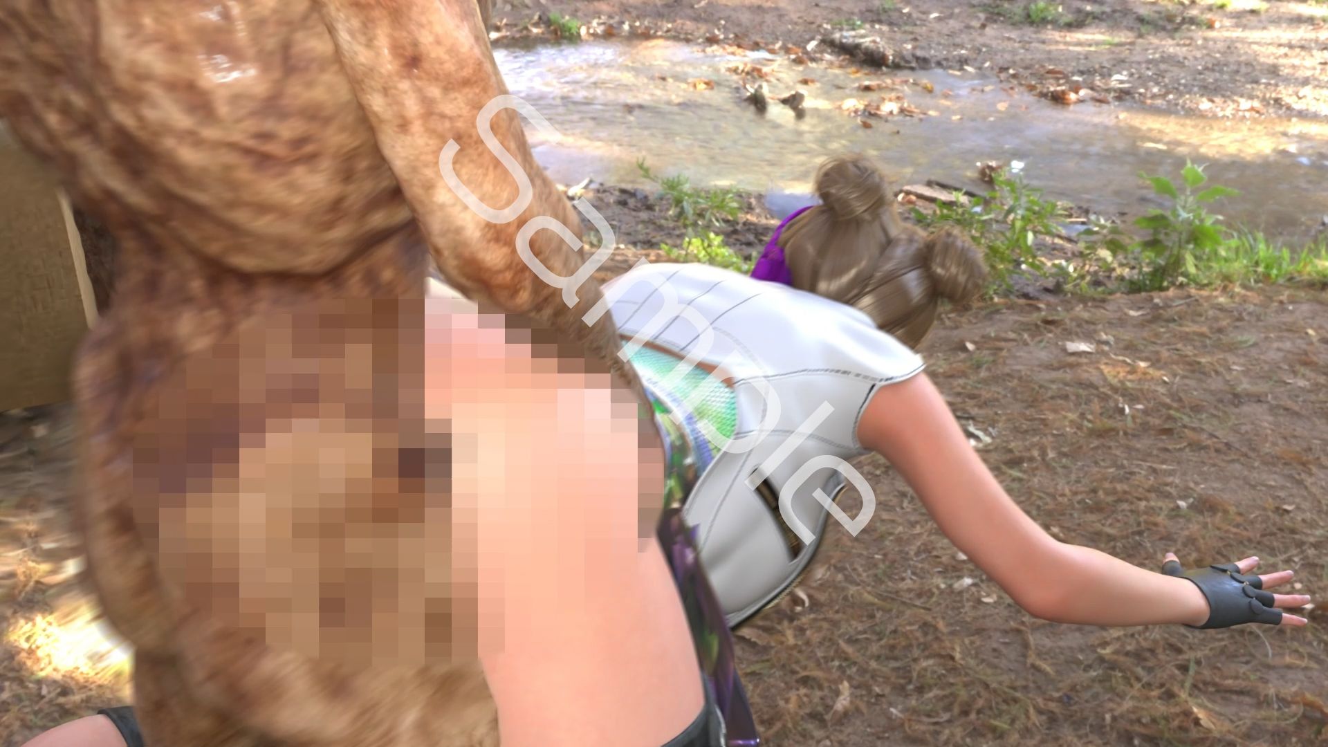 【▲100】廻里が主人公のMMORPG『編隊コレクション:Re』ゲーム動画（Vol.02:ゾンビの集団によるレ○プ被害に遭ってしまう:バック） - サンプル画像 1