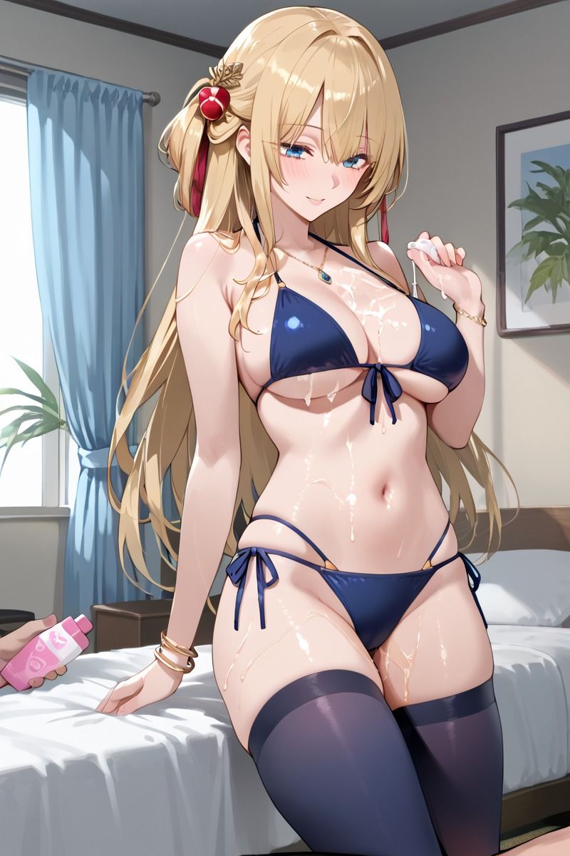 金髪美女とあまあま中出しえっち - サンプル画像 1