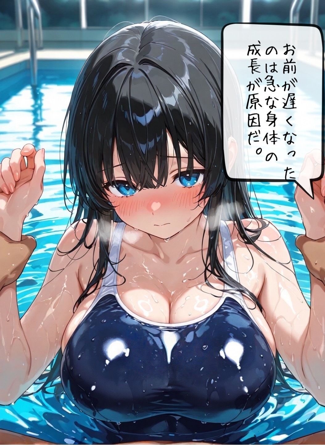 巨乳スク水J〇に放課後、特別指導 - サンプル画像 7