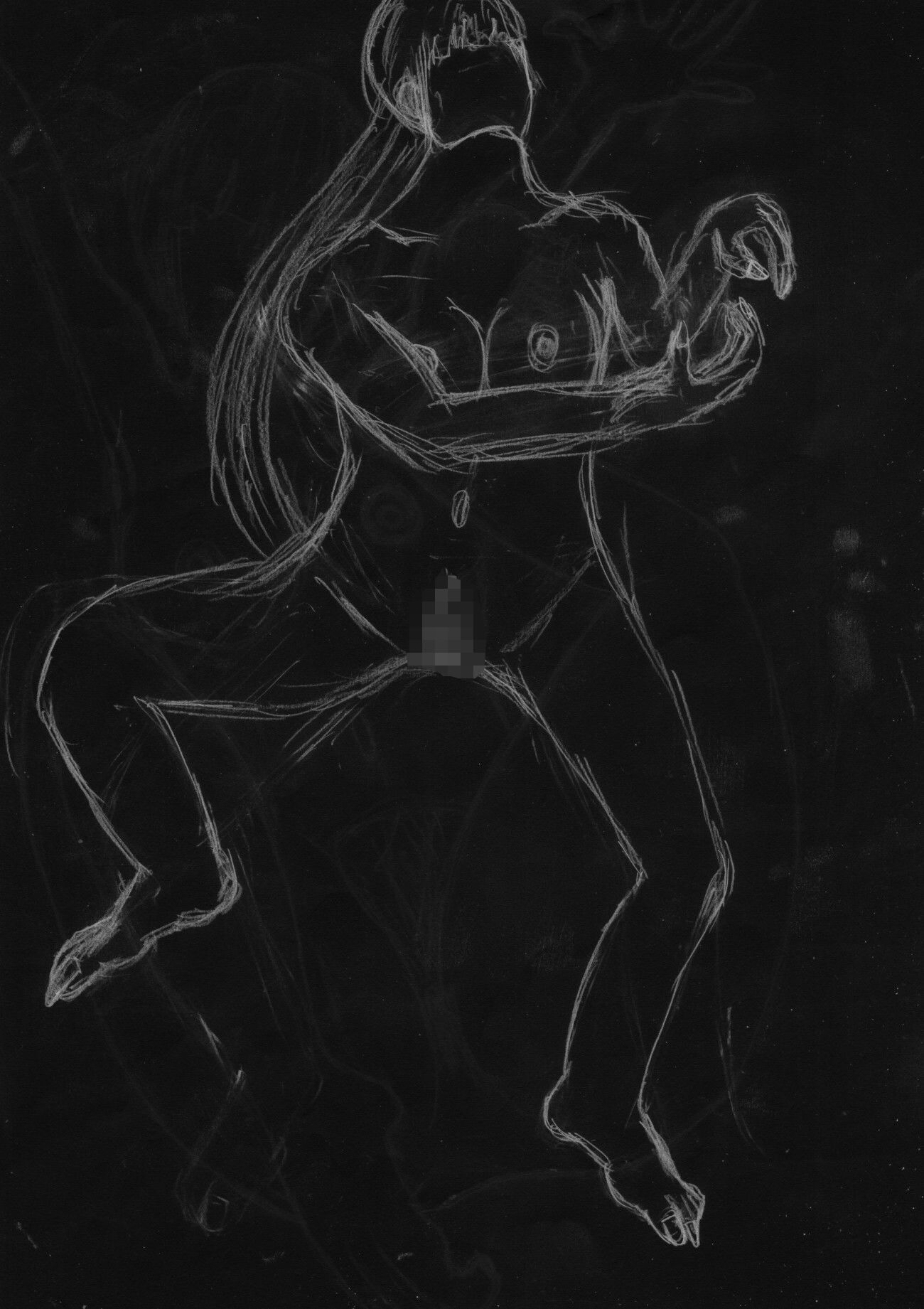 黒よりも黒いエロティックホラー黒戯絵集「マネキンポーズ2」 - サンプル画像 1