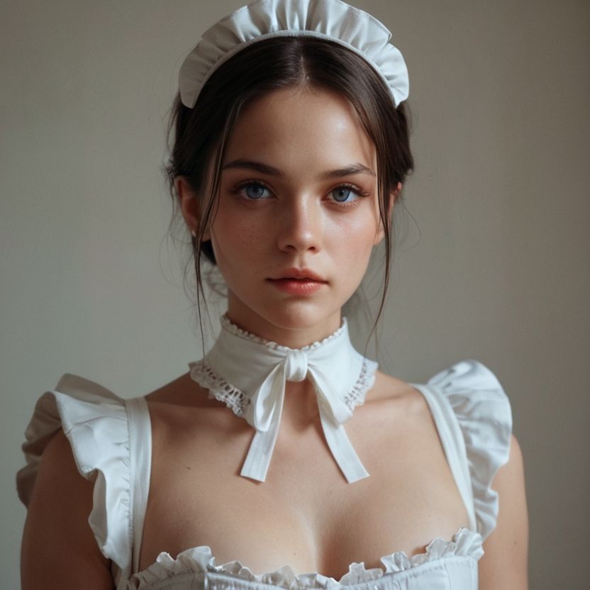 おっぱいが見えるメイド服を着た外国人（セリフなし  AI画像集） - サンプル画像 3