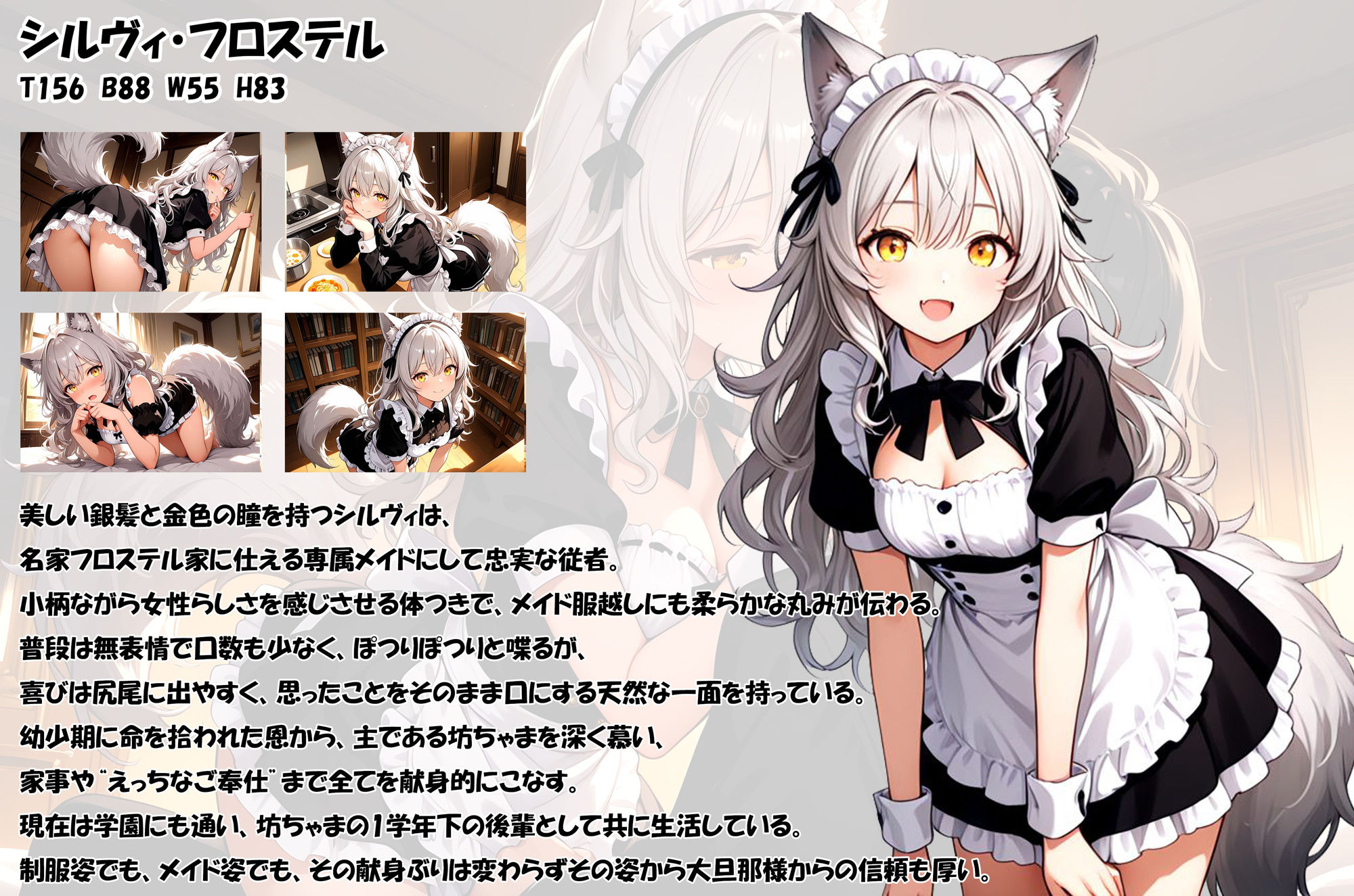 拾われケモミミメイドのシルヴィ初恋メイドに我慢できずヌイてと頼んだら、それから毎日中出しえっちする関係になったお話。 - サンプル画像 1