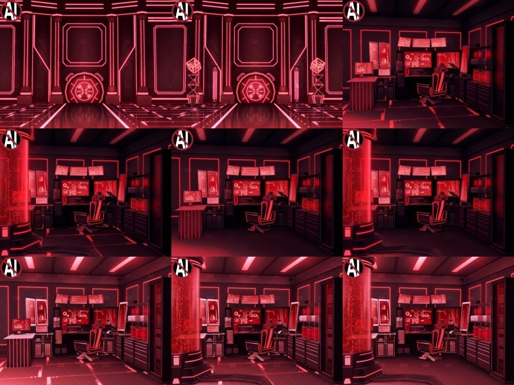 みにくる背景CG素材集『未来編』part02-Red×Black-B - サンプル画像 1