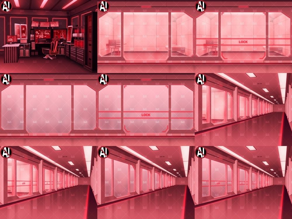 みにくる背景CG素材集『未来編』part02-Red×Black-B - サンプル画像 2