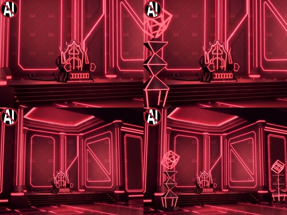 みにくる背景CG素材集『未来編』part02-Red×Black-B - サンプル画像 3