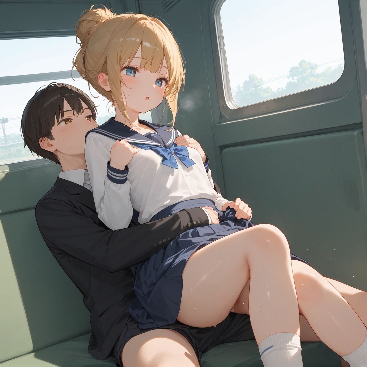 ビッチ用レ●プ車両！乗ったら終点まで乗り継ぎまくってください5【制服美少女の厳選CG376枚収録】 - サンプル画像 6