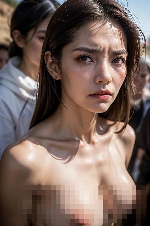 災害後に、現地入りした強●グループに襲われお腹の子を守るために体を提供して絶望の妊婦裸体写真集【全95枚】 - サンプル画像 6