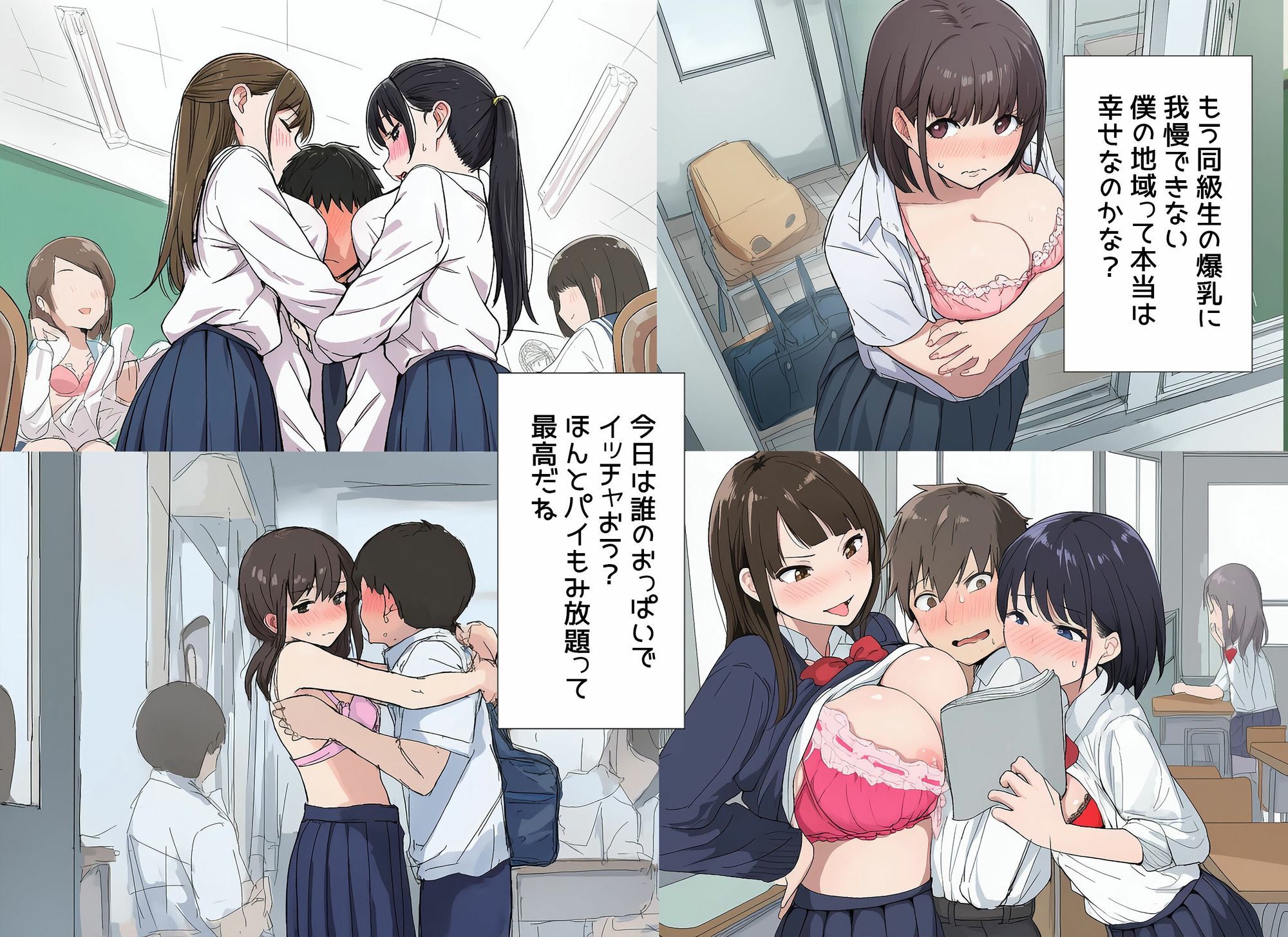 僕はクラスメイト全員の女子のおっぱいを揉み放題なんだ5  ハーレム大好き編 - サンプル画像 5