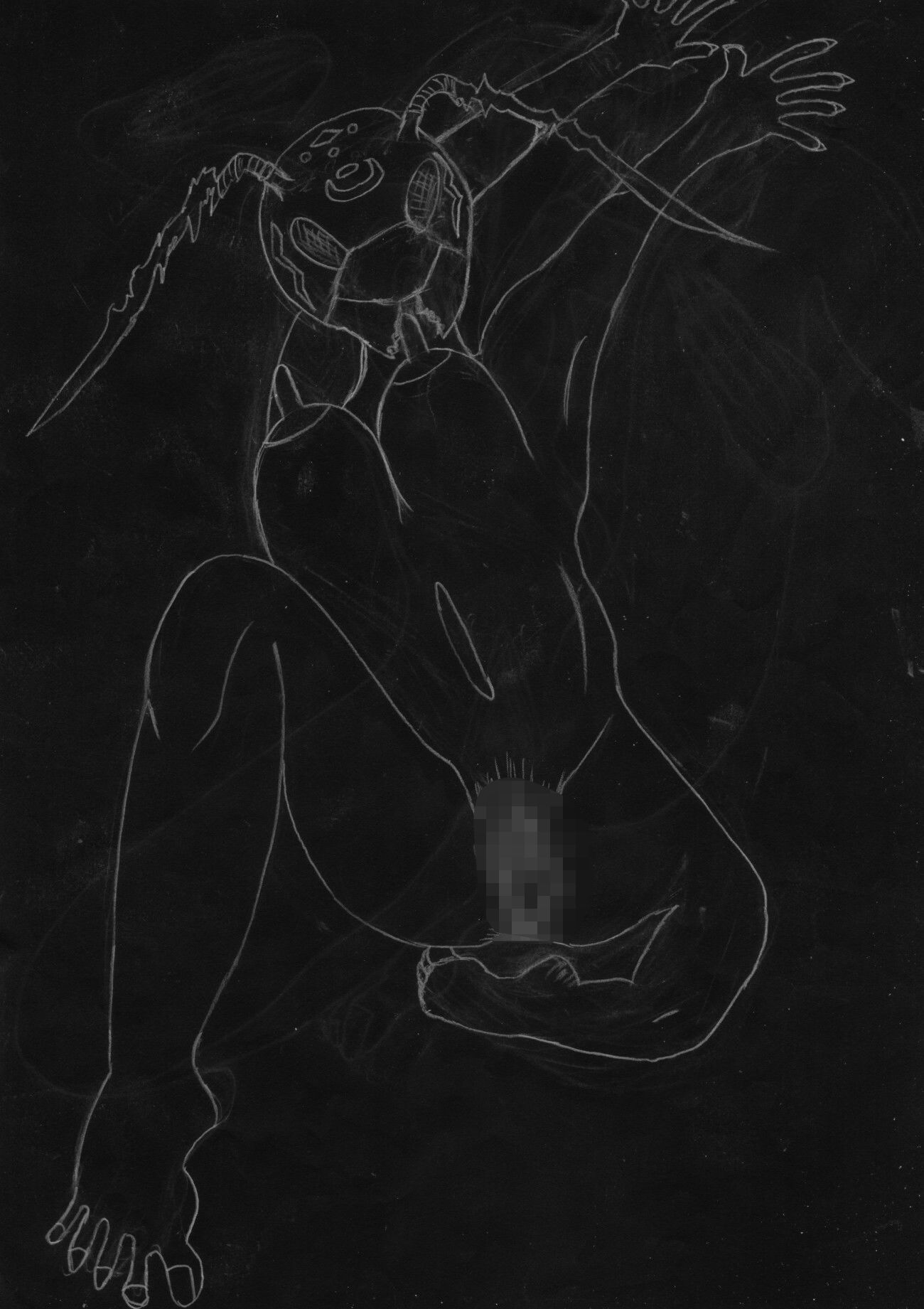 黒よりも黒いエロティックホラー黒戯絵集「マネキンポーズ3」 - サンプル画像 5