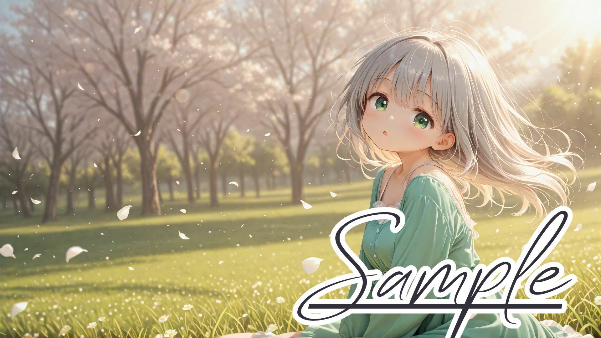 -乙女礼賛-緑の風、湖に舞う乙女たち - サンプル画像 1