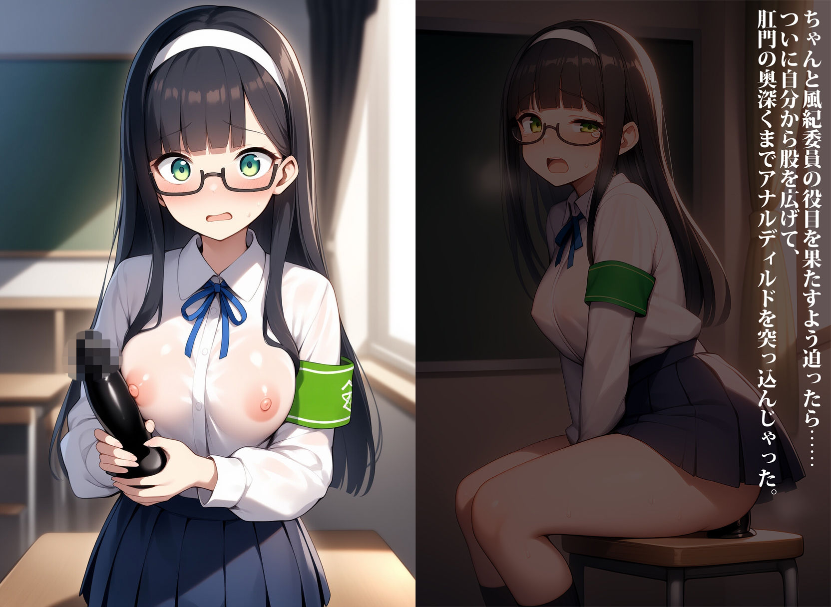 アナルが弱点な風紀委員が校則改変でお漏らし服従した件 - サンプル画像 5