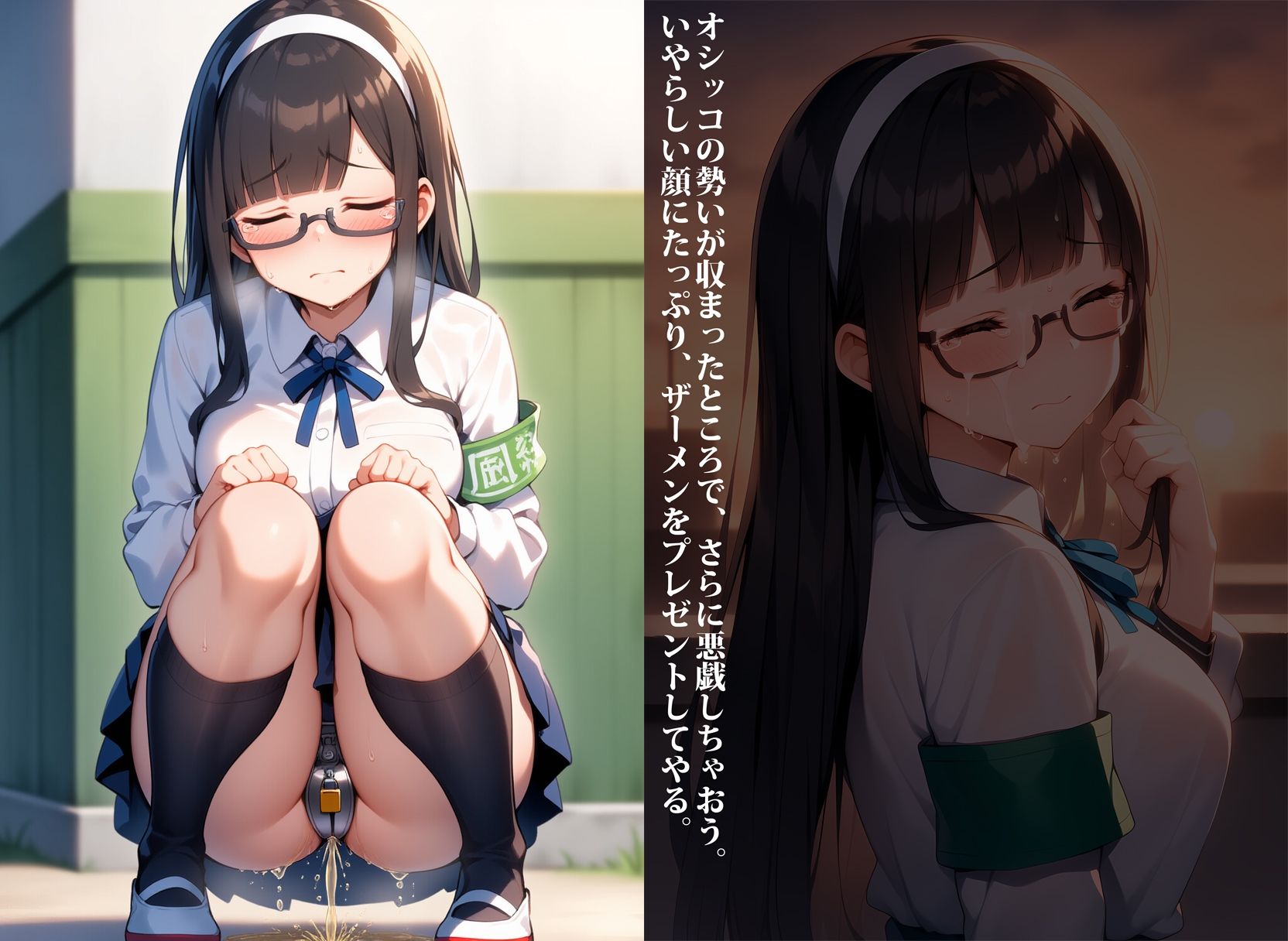 アナルが弱点な風紀委員が校則改変でお漏らし服従した件 - サンプル画像 7