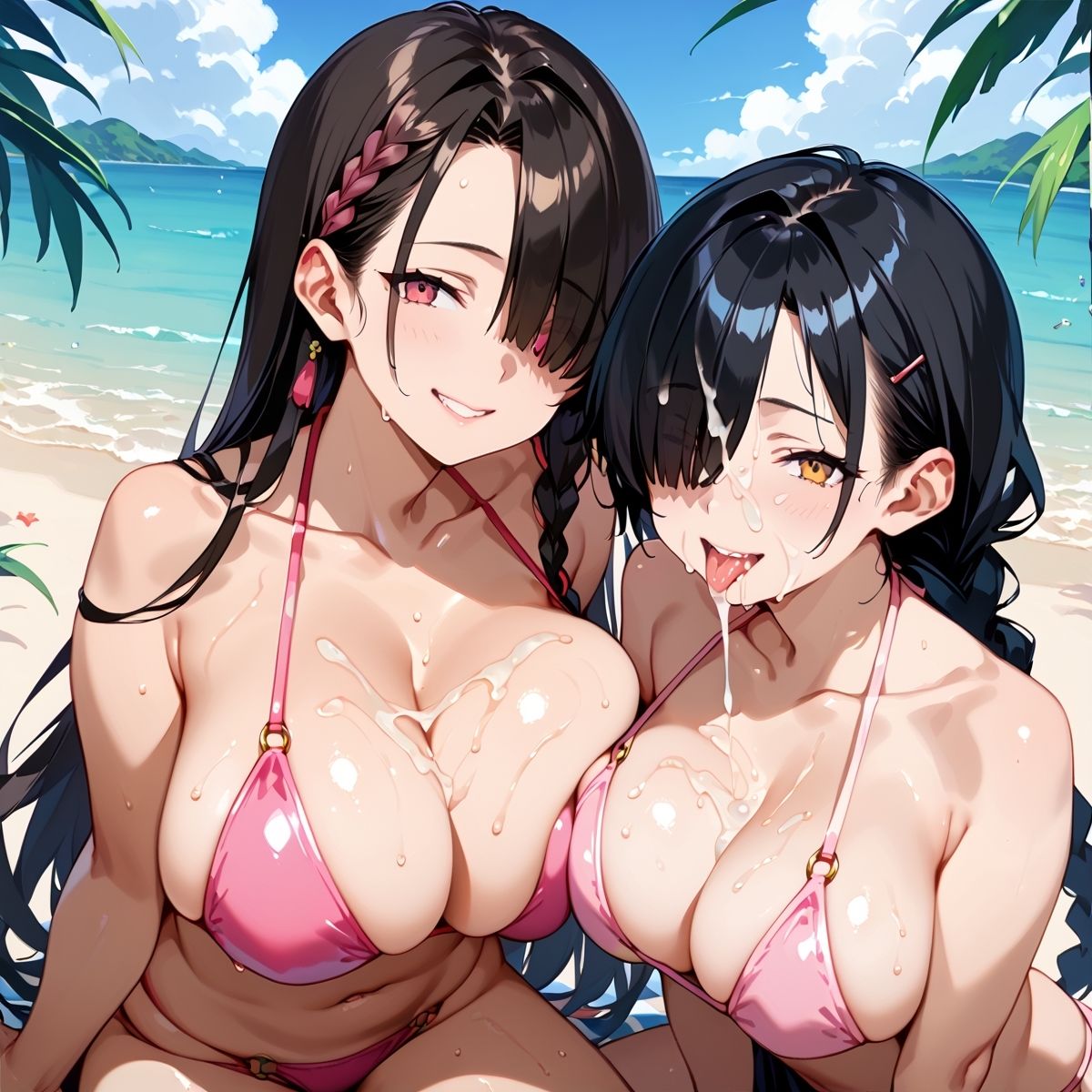 陰キャ巨乳ビキニ女子！ビーチで中出しセックス！パート2 - サンプル画像 6