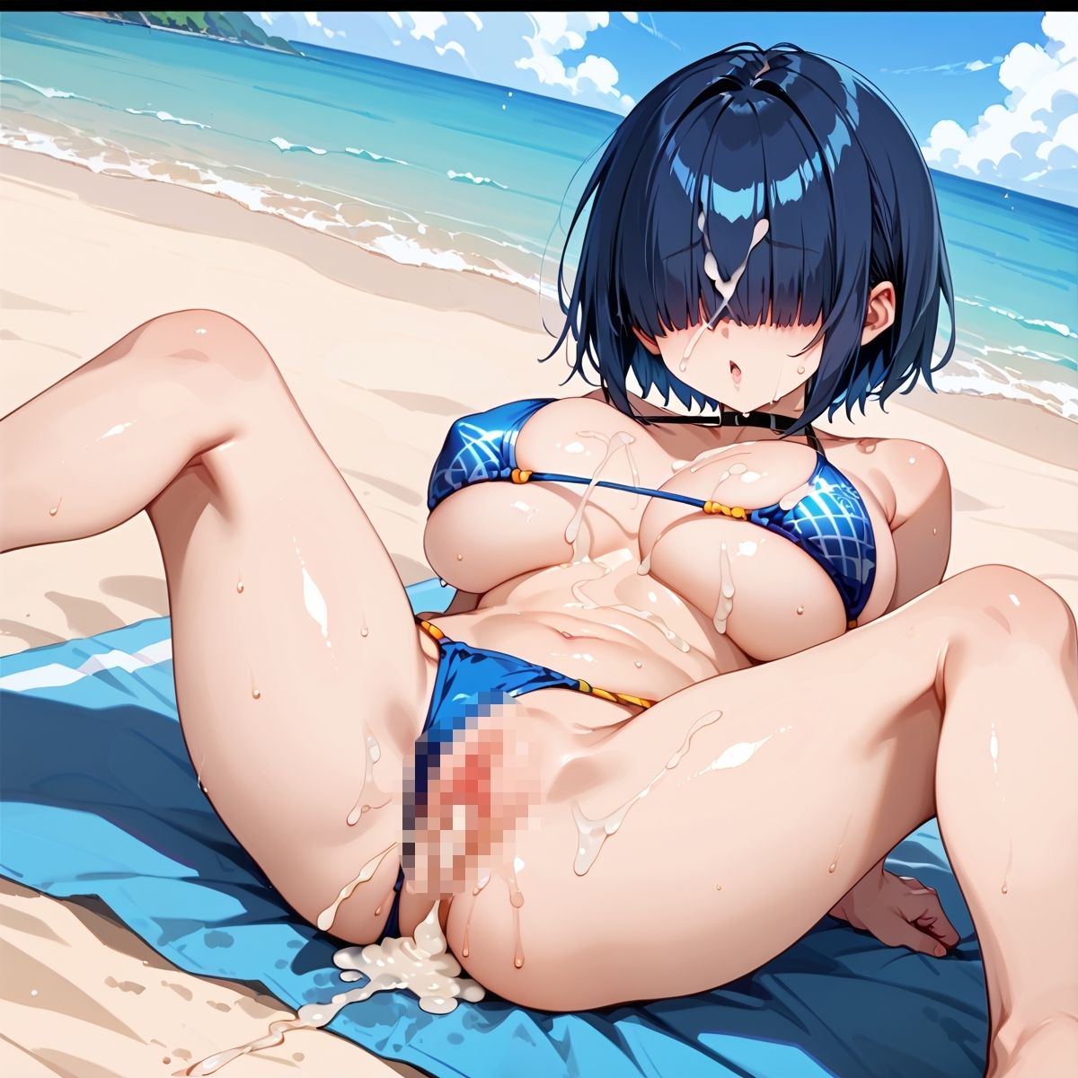 陰キャ巨乳ビキニ女子！ビーチで中出しセックス！パート3 - サンプル画像 4