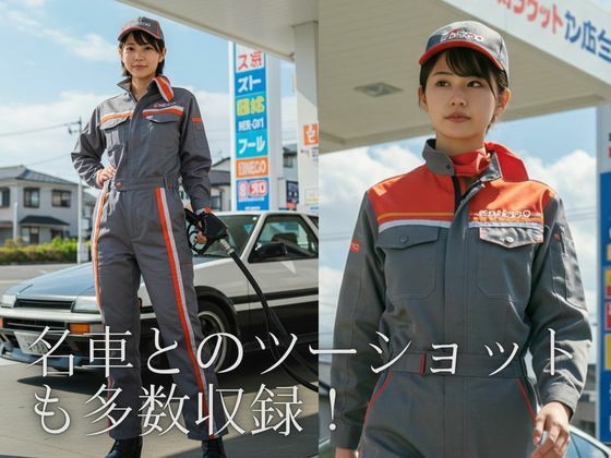 ガソリンスタンドで働く美女 - サンプル画像 2