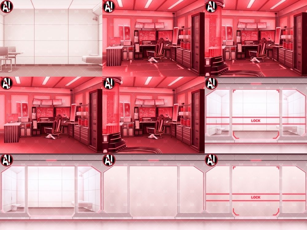 みにくる背景CG素材集『未来編』part02-Red×White- - サンプル画像 1