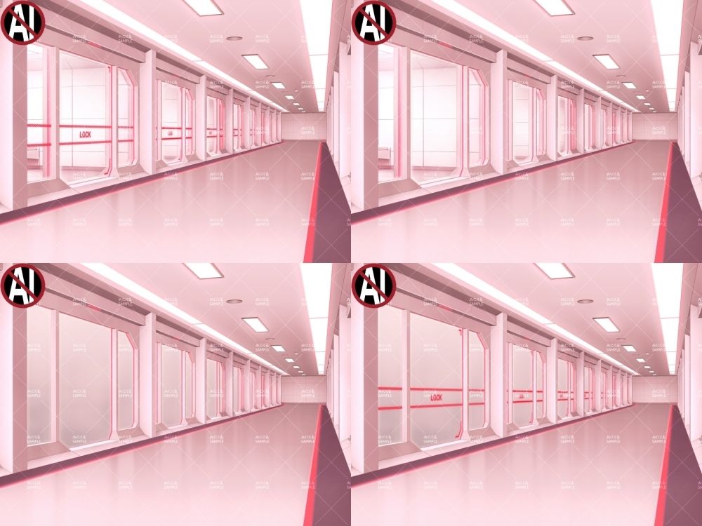 みにくる背景CG素材集『未来編』part02-Red×White- - サンプル画像 2