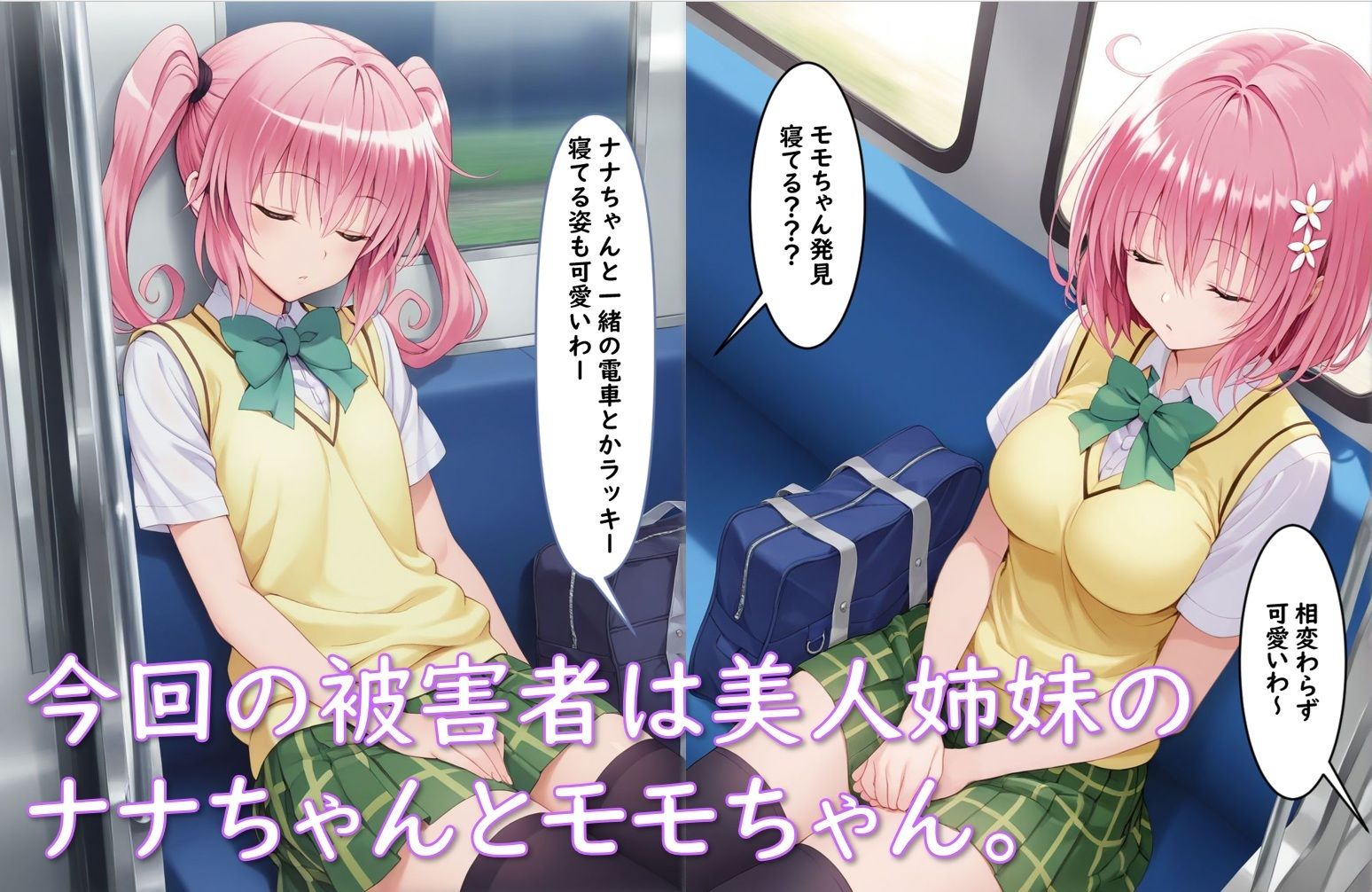 ナナ＆モモ_美人姉妹電車睡〇姦 - サンプル画像 2