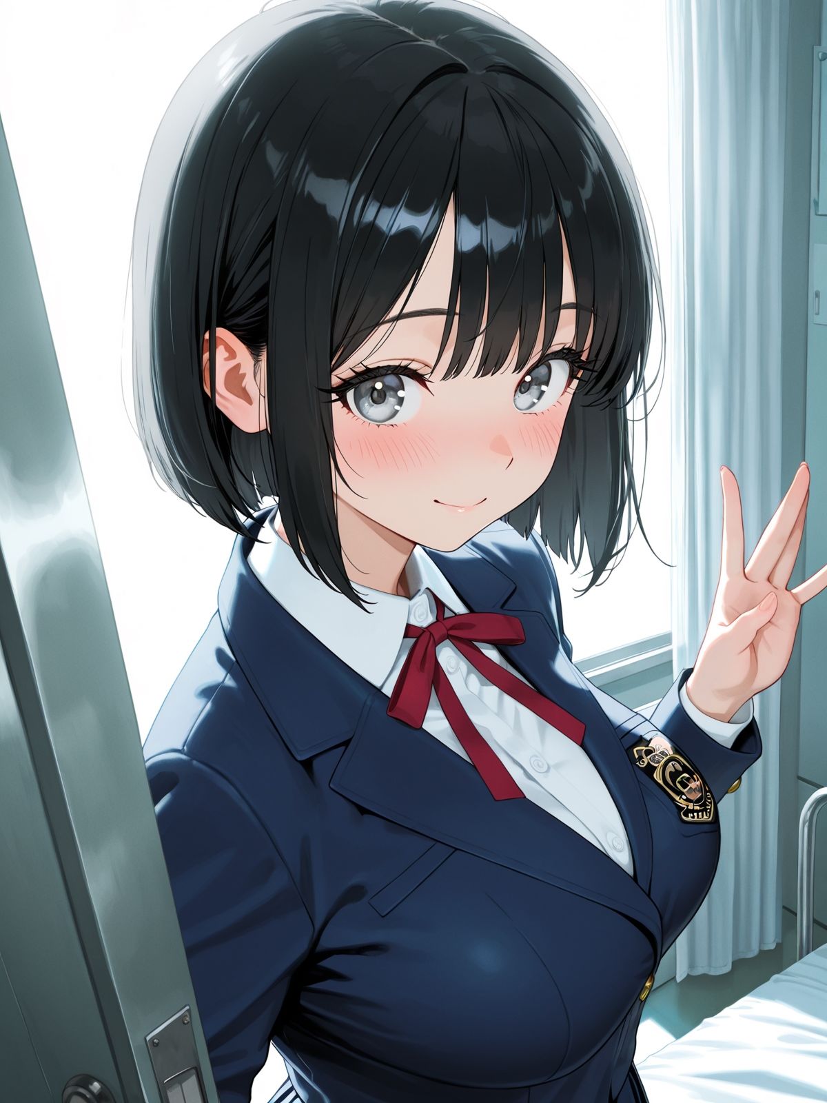 【AI学園喜ばれ部】部長と保健室でHして中だししたら喜ばれた - サンプル画像 1