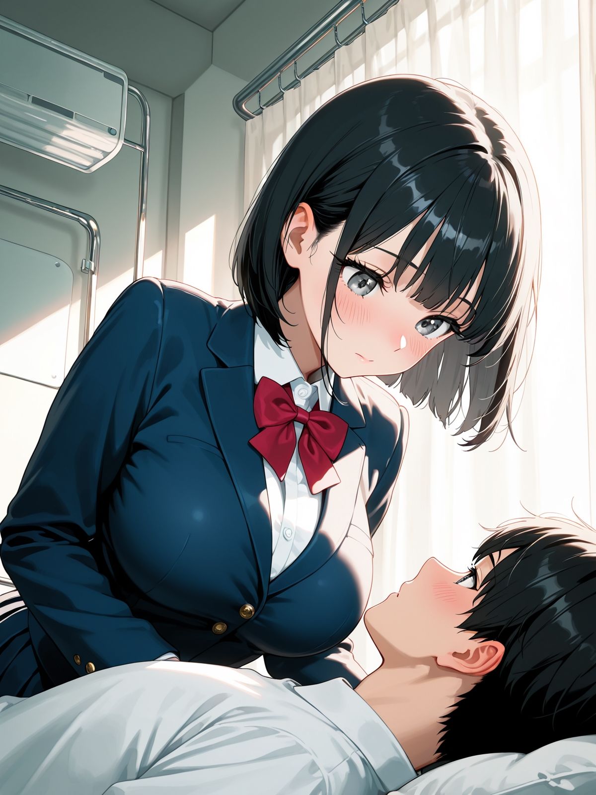 【AI学園喜ばれ部】部長と保健室でHして中だししたら喜ばれた - サンプル画像 2