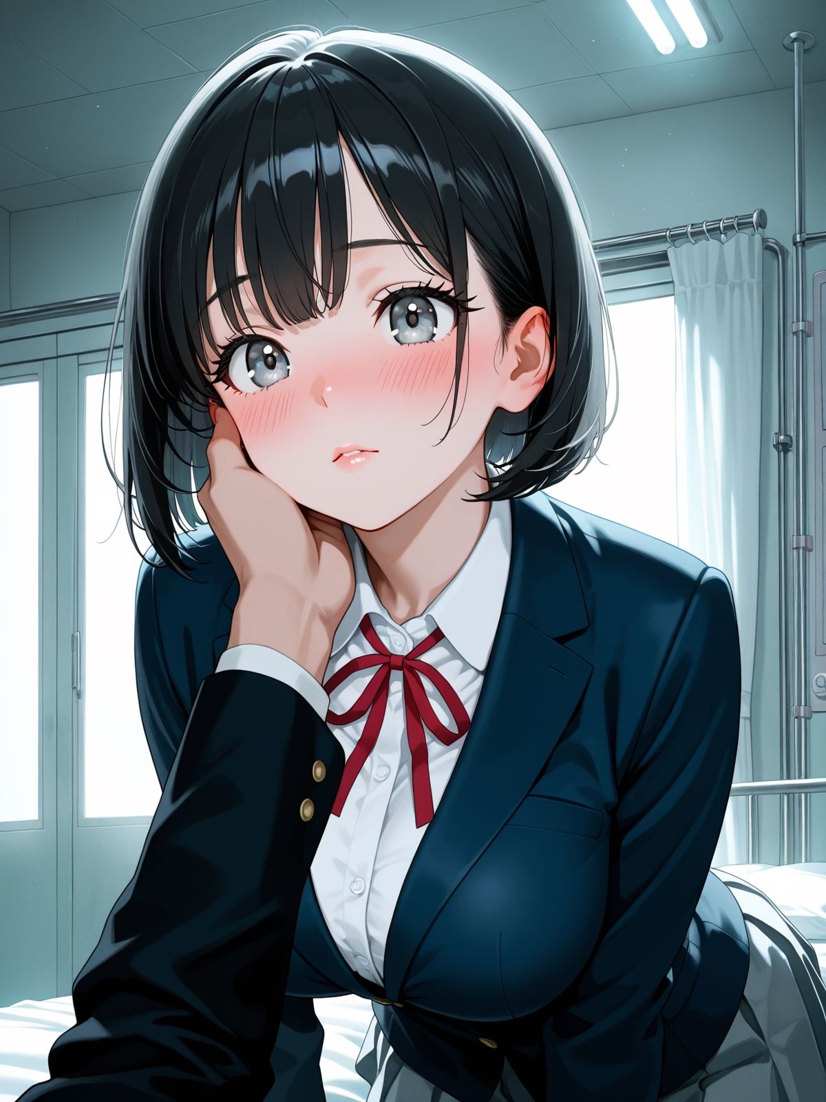 【AI学園喜ばれ部】部長と保健室でHして中だししたら喜ばれた - サンプル画像 3