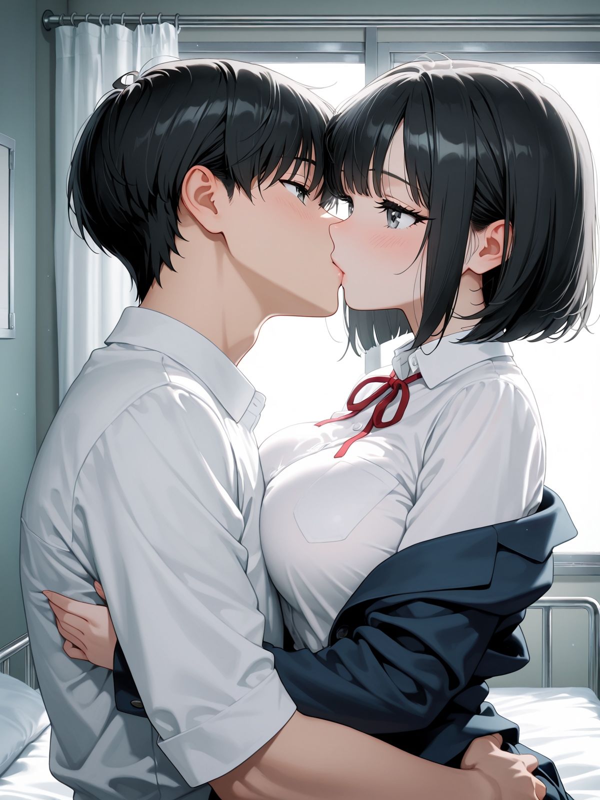 【AI学園喜ばれ部】部長と保健室でHして中だししたら喜ばれた - サンプル画像 4