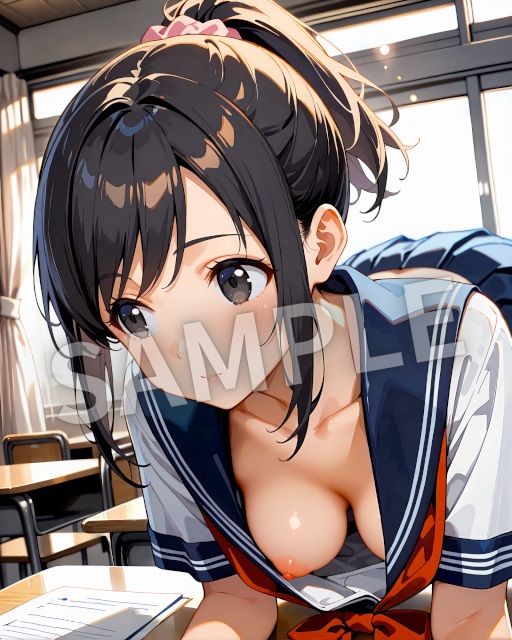 ちょっぴりドキドキ胸チラシーン - サンプル画像 1