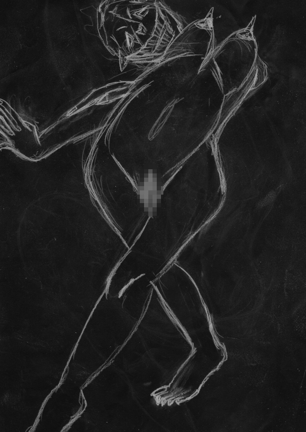 黒よりも黒いエロティックホラー黒戯絵集「マネキンポーズ4」 - サンプル画像 1